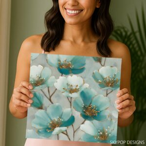 Teal Blossom Art
