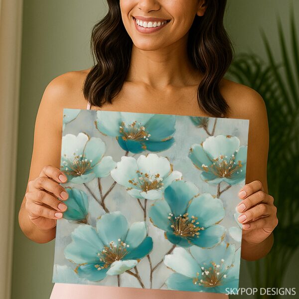 Teal Blossom Art