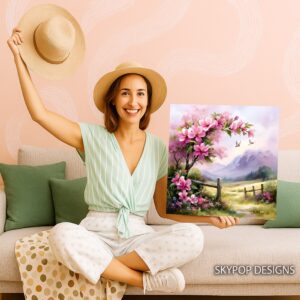 Cherry Blossom Bird Art