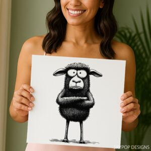 Grumpy Sheep Art