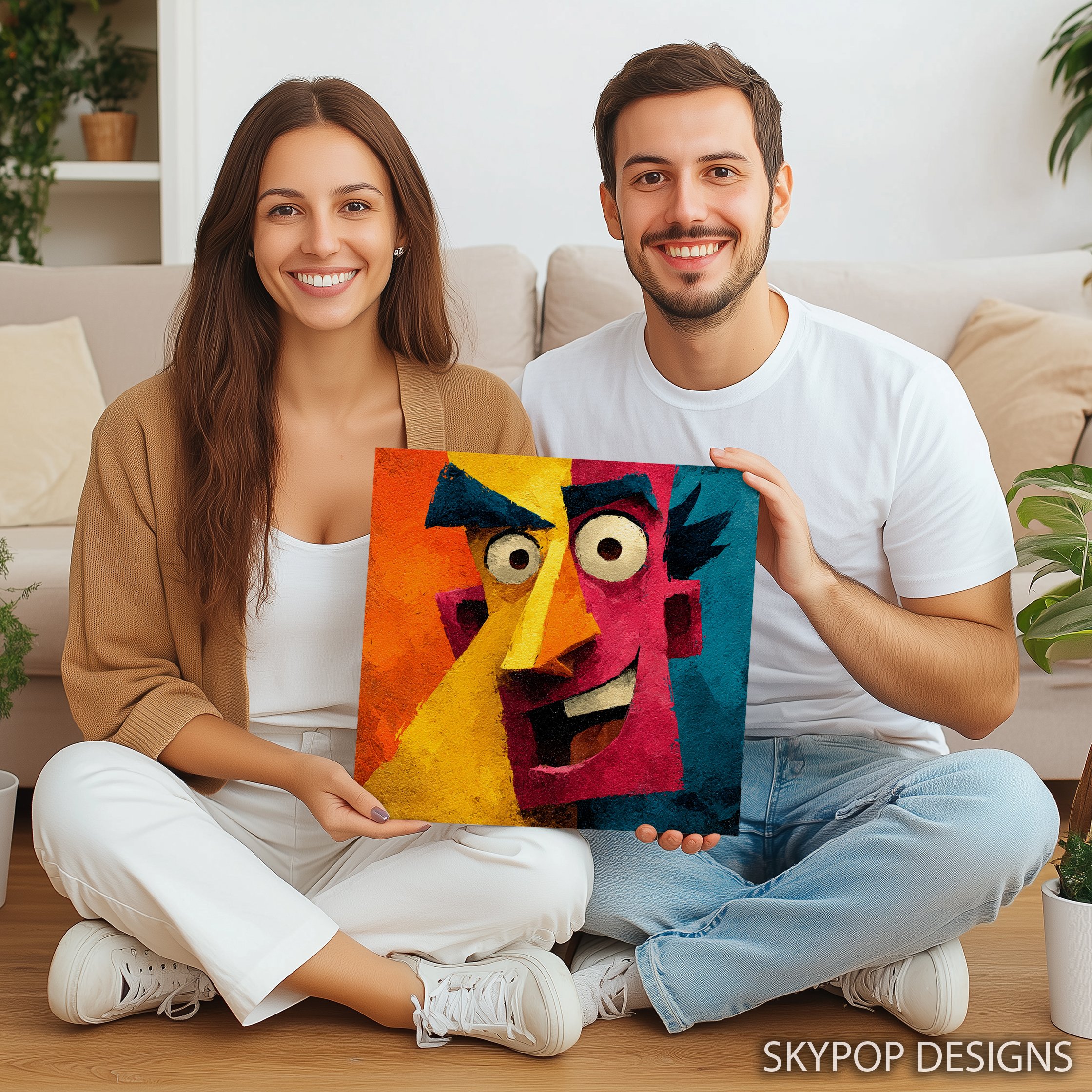 3.jpg Colorful Cubist Face Art