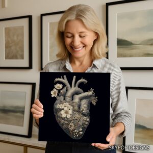 Blooming Heart Anatomy Art