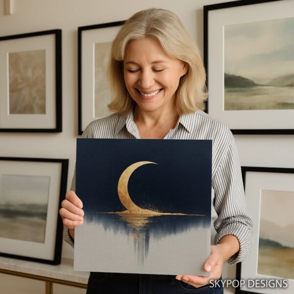 Crescent Moon Reflection Art