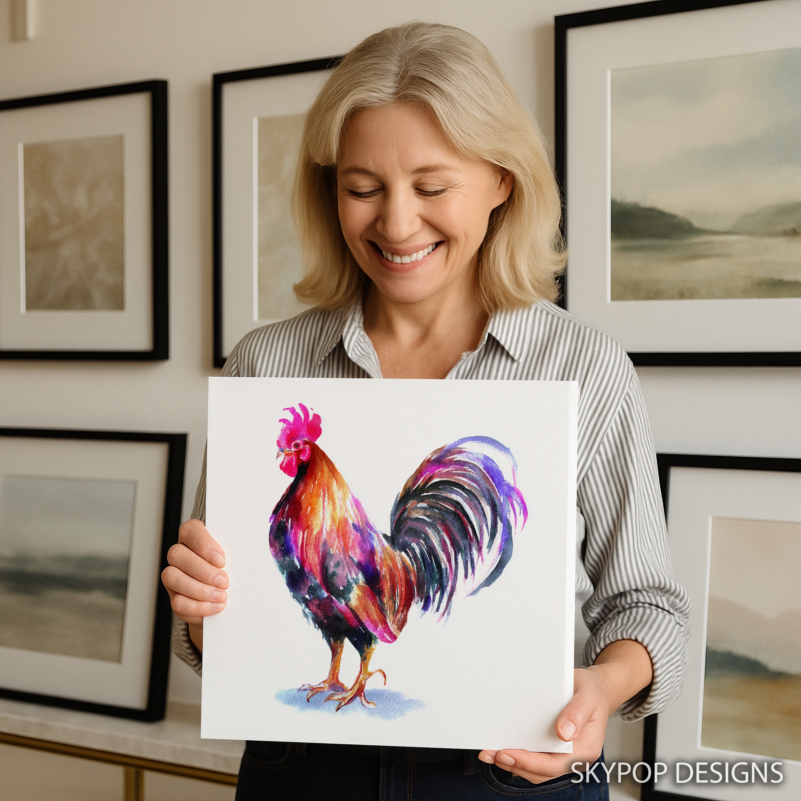 3.jpg Colorful Rooster Art