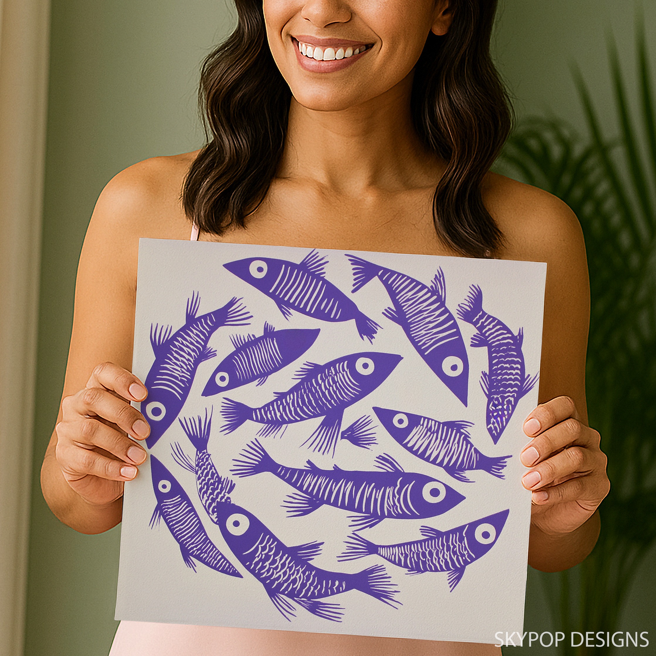 3.jpg Purple Fish Art