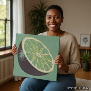 Retro Lime Slice Art