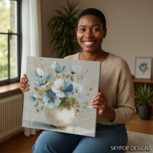 Blue Blossoms Vase Art