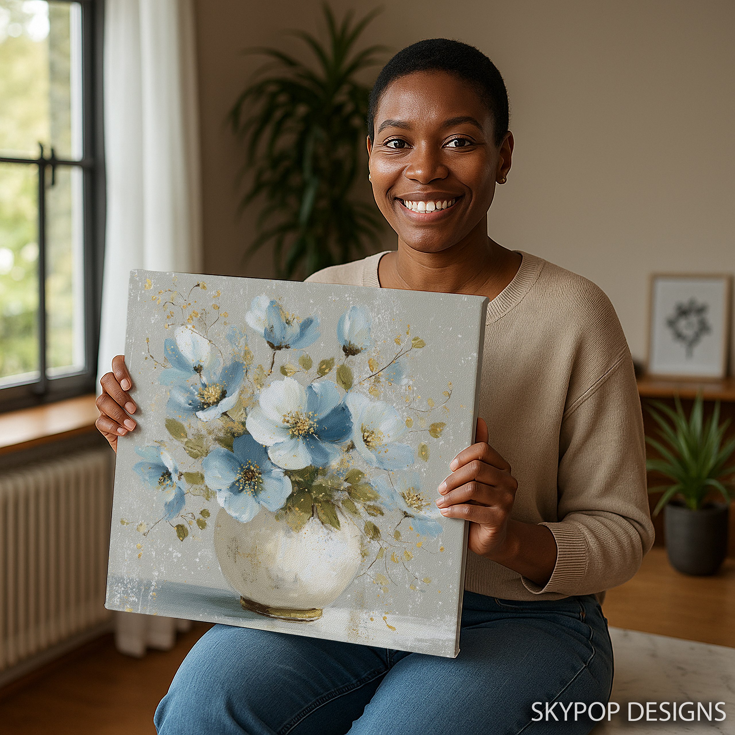 3.jpg Blue Blossoms Vase Art