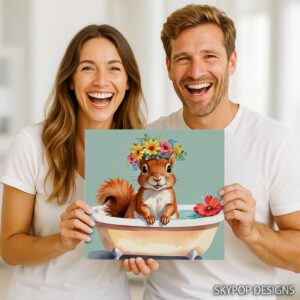 Squirrel Bathtub Art