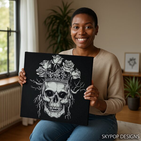 Royal Skull Rose Crown Art