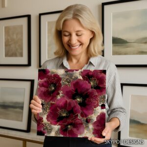 Burgundy Blossom Art