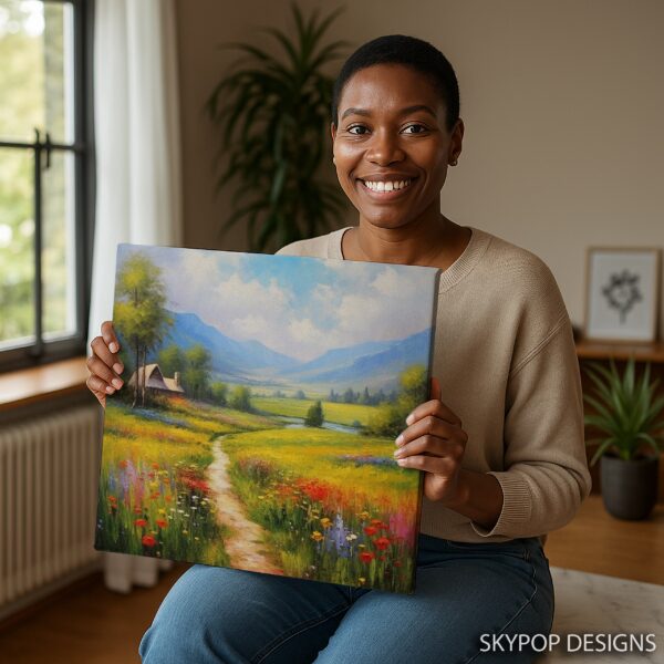 Mountain Valley Flower Path Art
