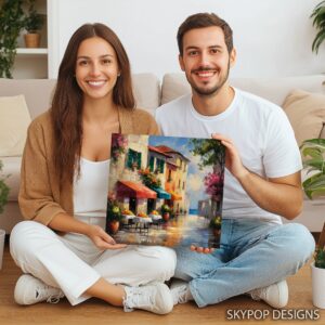 European Cafe Scene Art