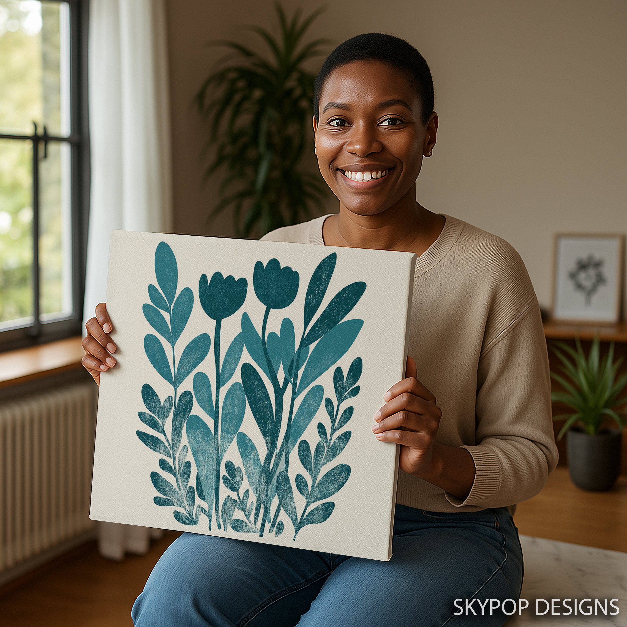 3.jpg Teal Tulip Art