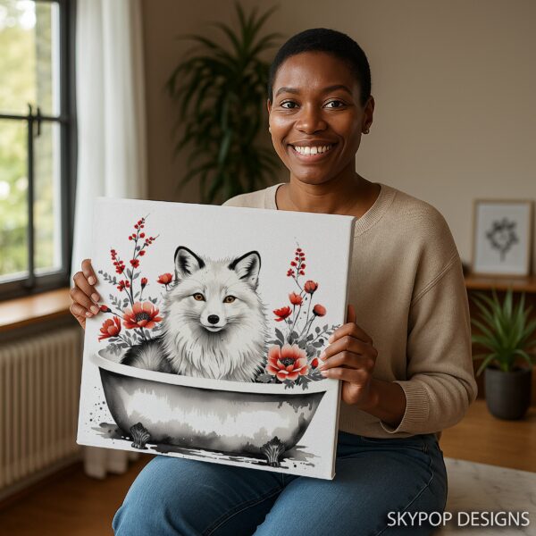Fox in Bathtub Art