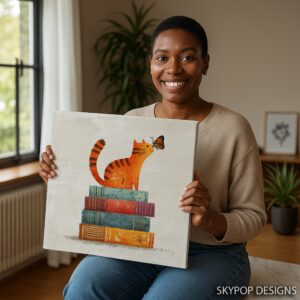Cat and Butterfly Book Art