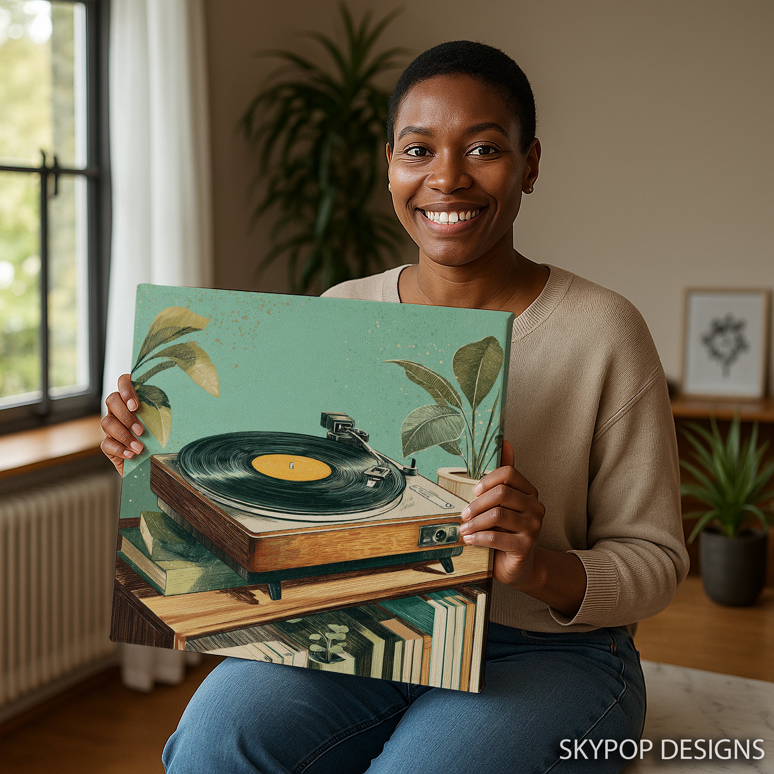 3.jpg Retro Vinyl Record Player Art