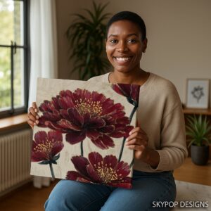 Burgundy Blossom Art