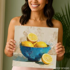 Lemon Blue Bowl Art
