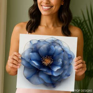 Blue Peony Art