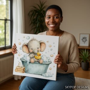 Elephant Bath Time Art