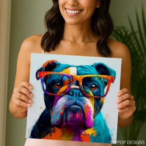 Bulldog With Glasses Art