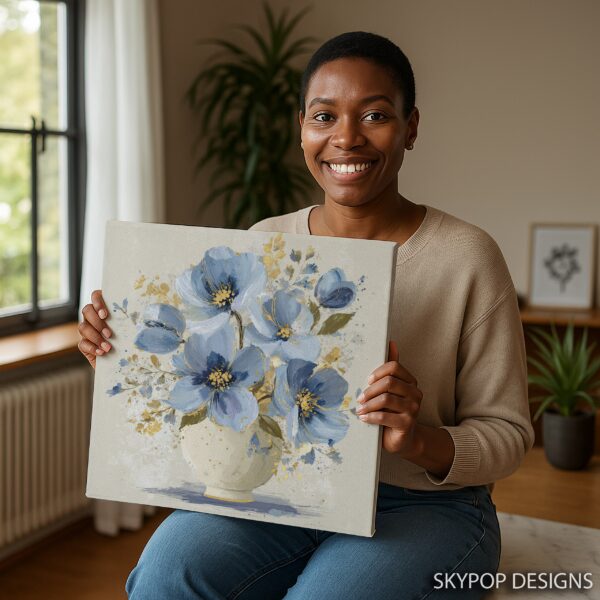 Blue Poppy Bouquet Art