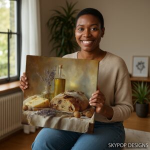Rustic Bread and Cheese Art