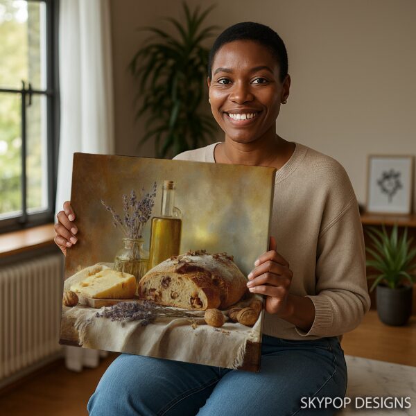 Rustic Bread and Cheese Art