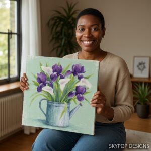 Iris and Calla Lily Art