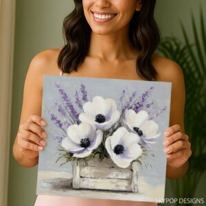 Lavender Poppy Art