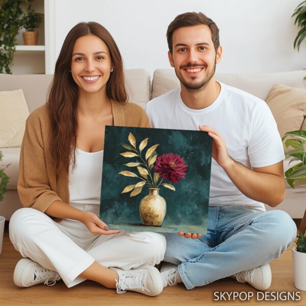 Golden Vase Floral Art
