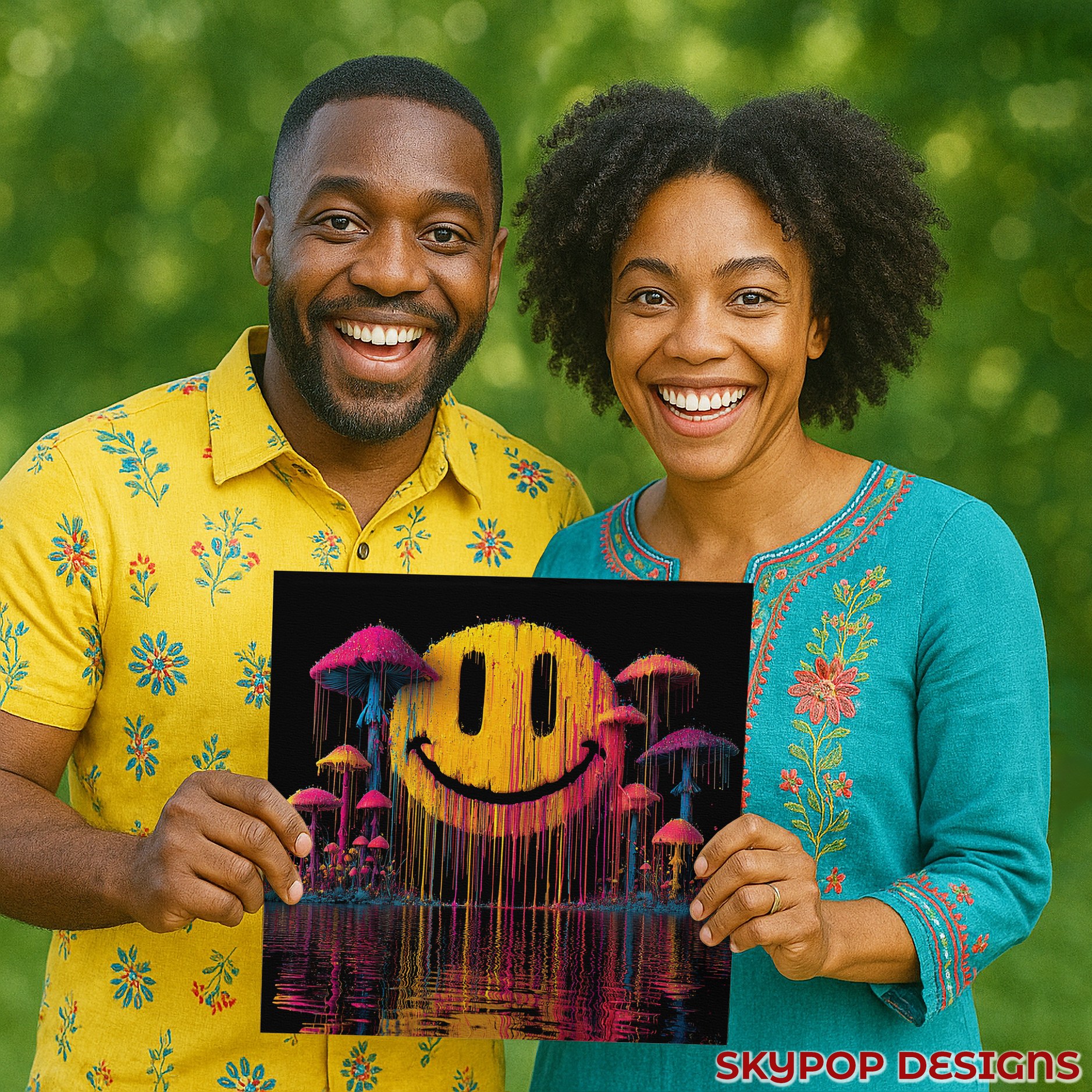 3.jpg Psychedelic Smiley Mushroom Art