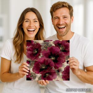 Burgundy Bloom Elegance Art