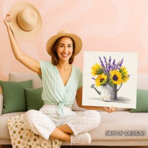 Sunflower Lavender Art