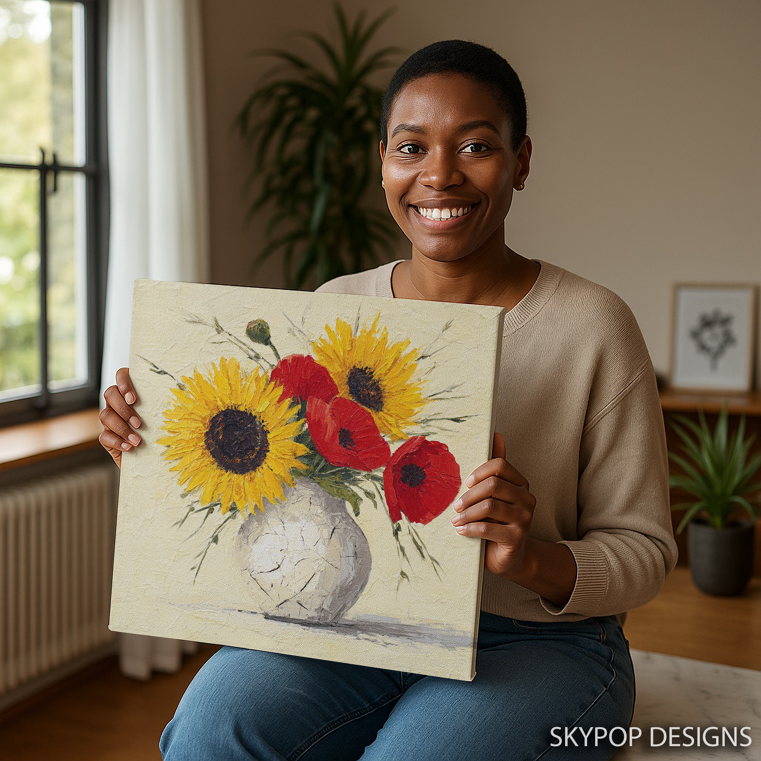 3.jpg Sunflower and Poppy Bouquet Art