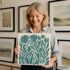 Teal Tulip Art