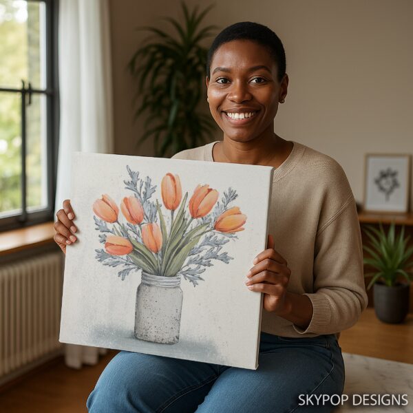 Tulip Mason Jar Art