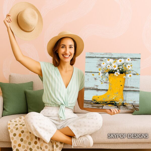 Yellow Rainboot Flower Art
