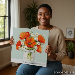 Vibrant Poppy Bouquet Art