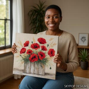 Red Poppy Bouquet Art