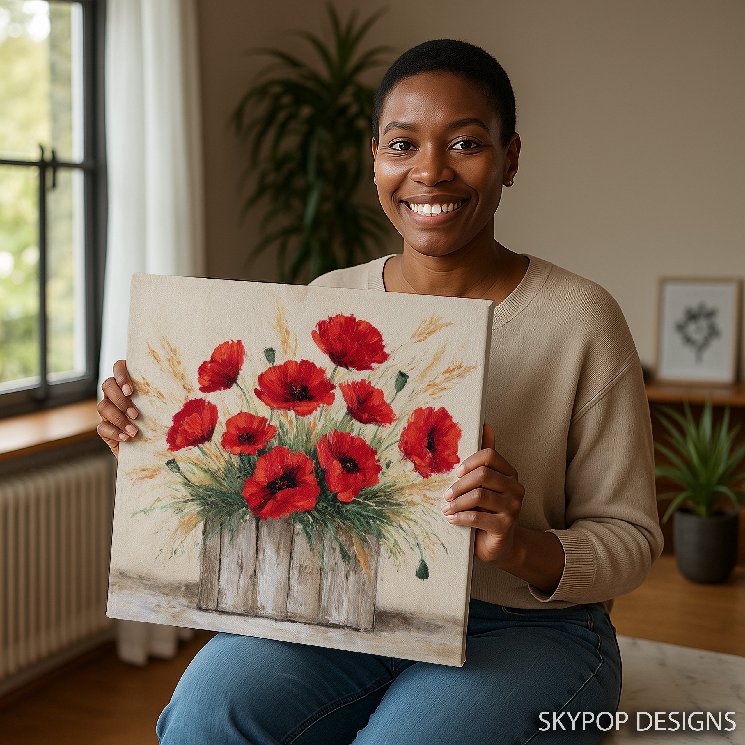 3.jpg Red Poppy Bouquet Art