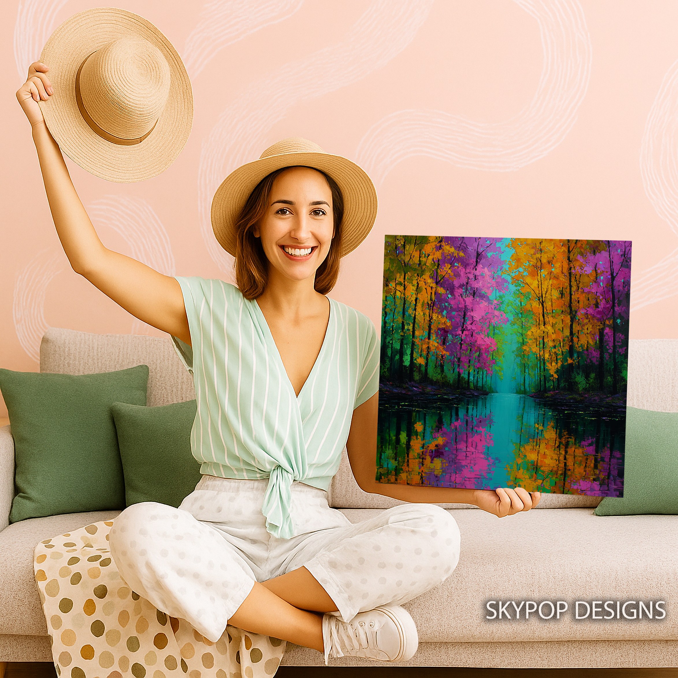 3.jpg Vibrant Forest Reflection Art