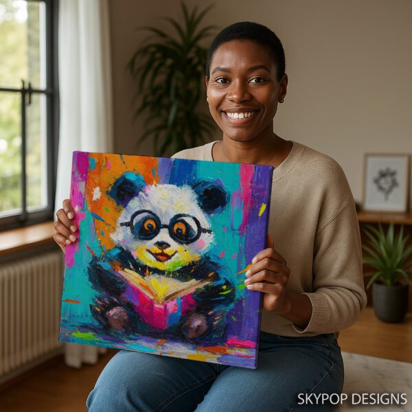Panda Reading Book Art