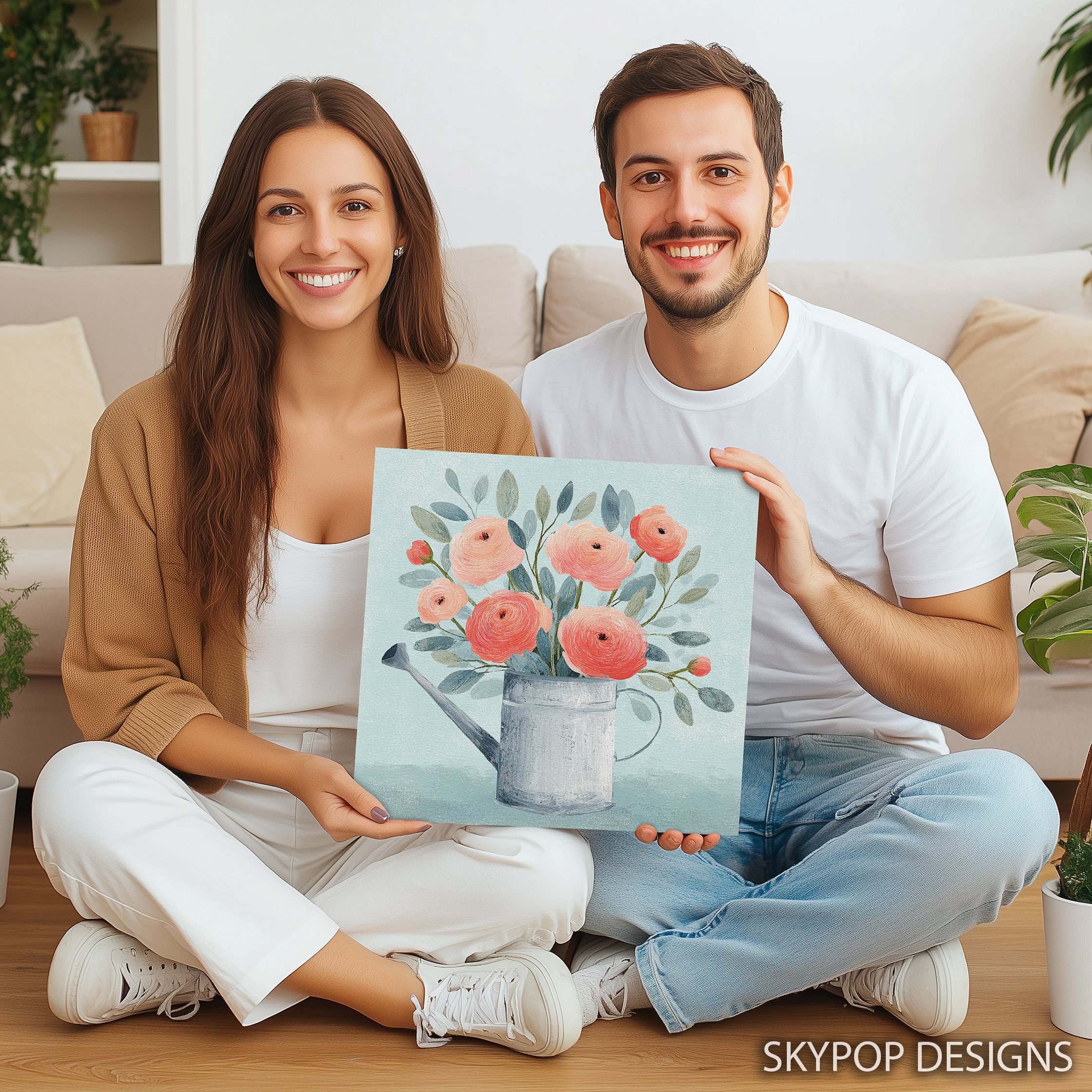 3.jpg Watering Can Bouquet Art