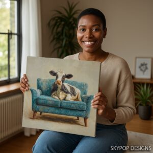 Cow on Couch Art