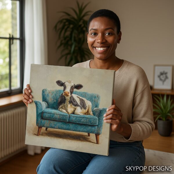 Cow on Couch Art