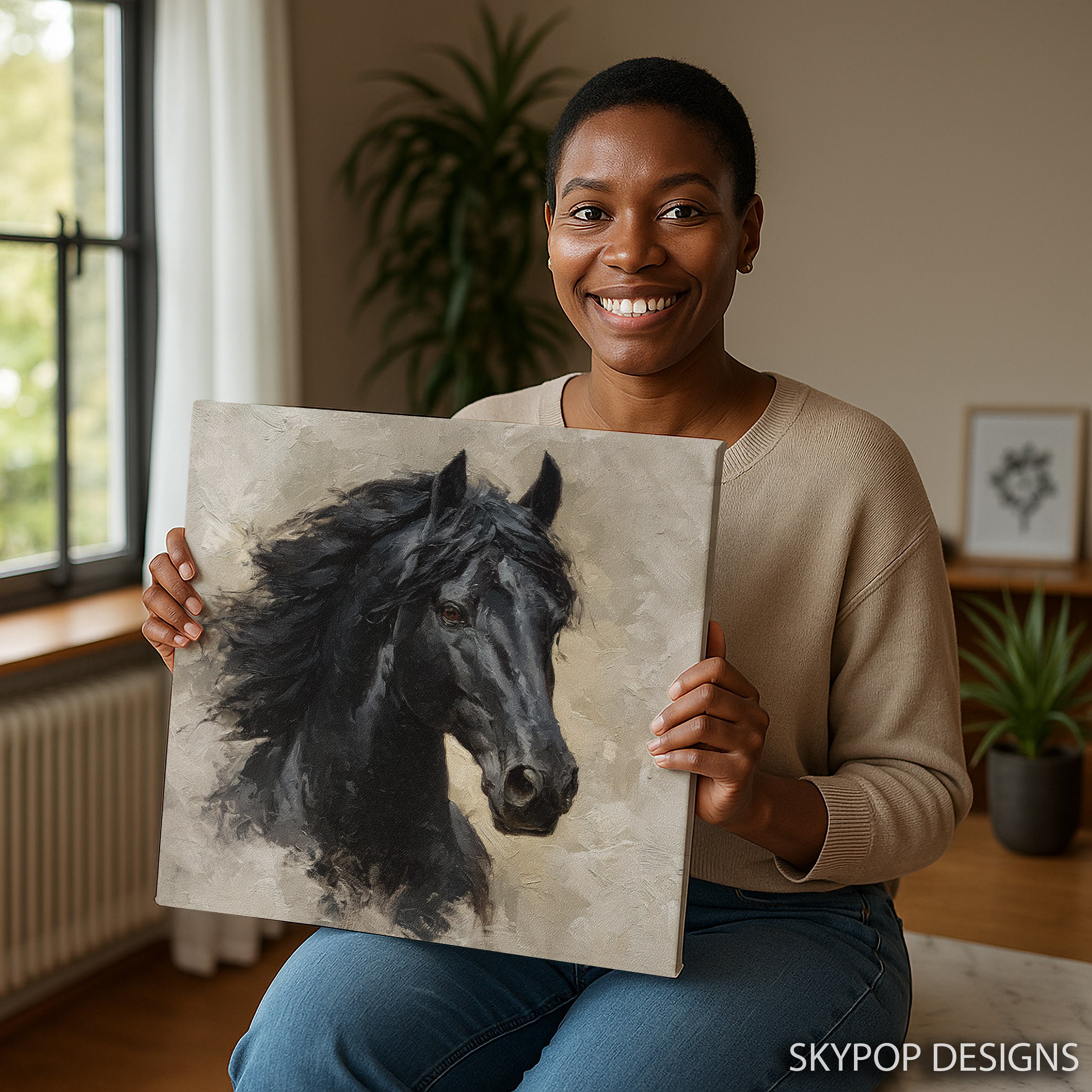 3.jpg Black Horse Portrait Art