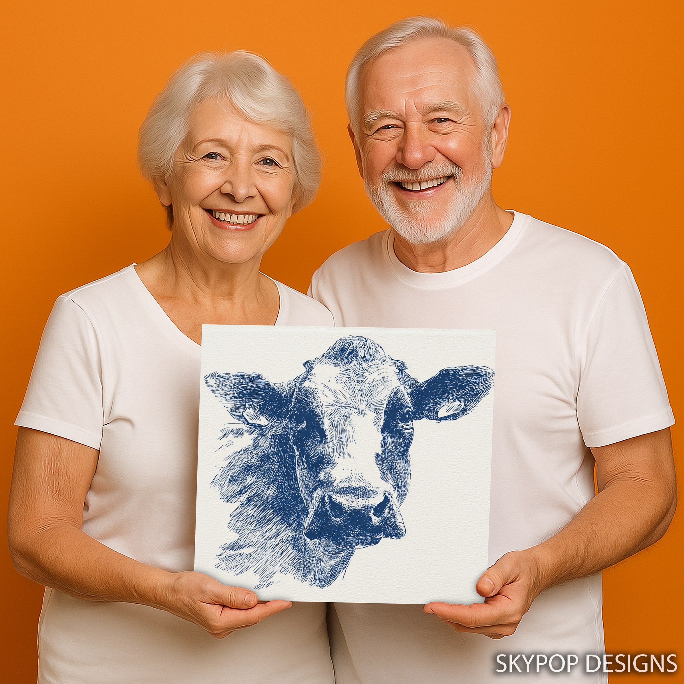 3.jpg Blue Cow Face Art