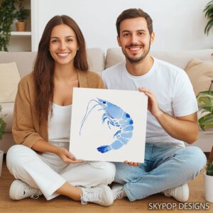 Blue Shrimp Art